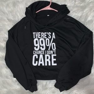 black graphic crop top sweatshirt